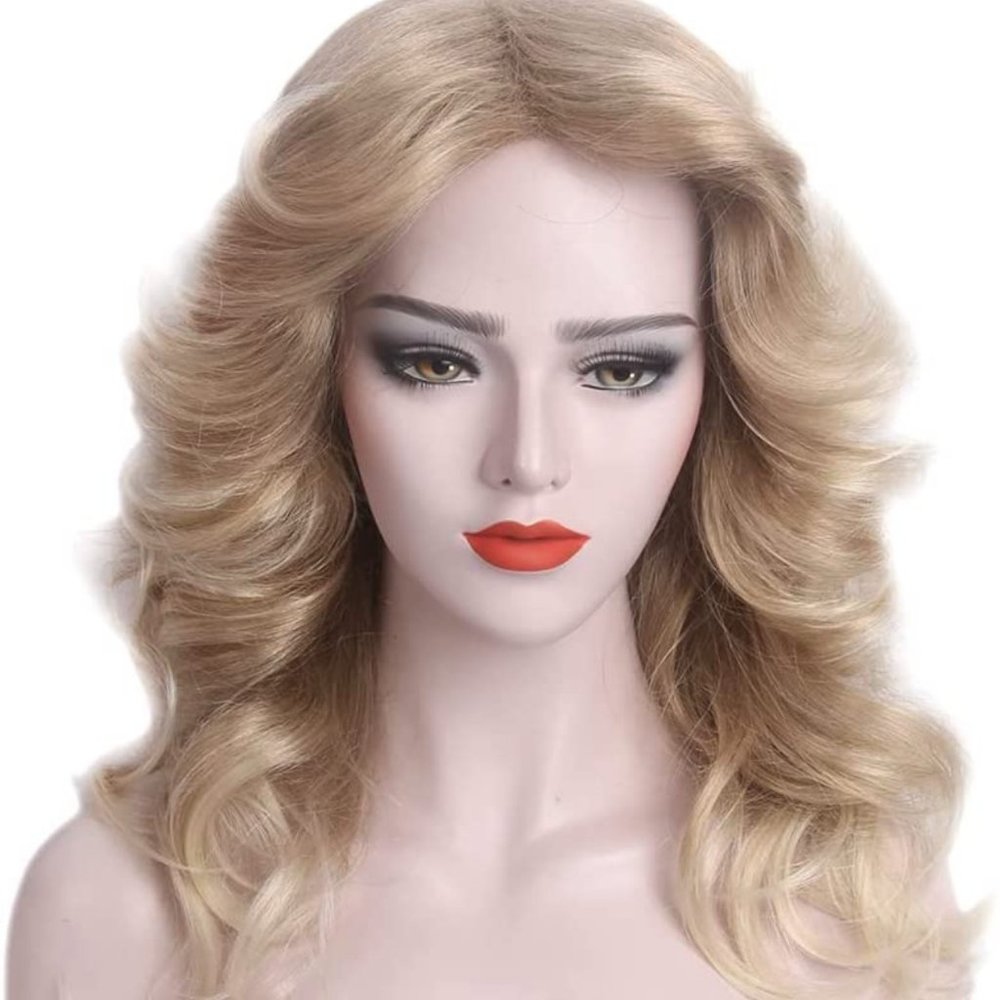 70s Feathered Wig Disco Costume Blonde Natural for Women Party